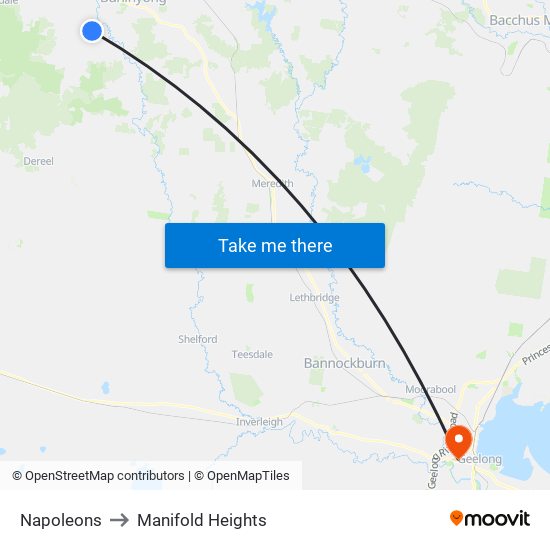 Napoleons to Manifold Heights map