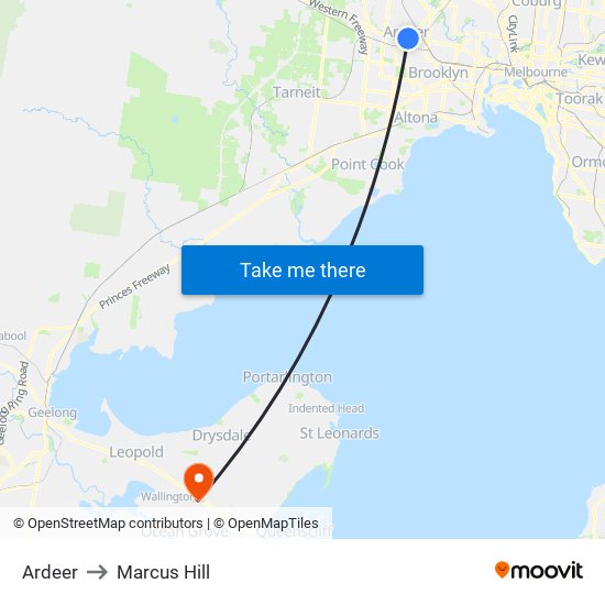 Ardeer to Marcus Hill map