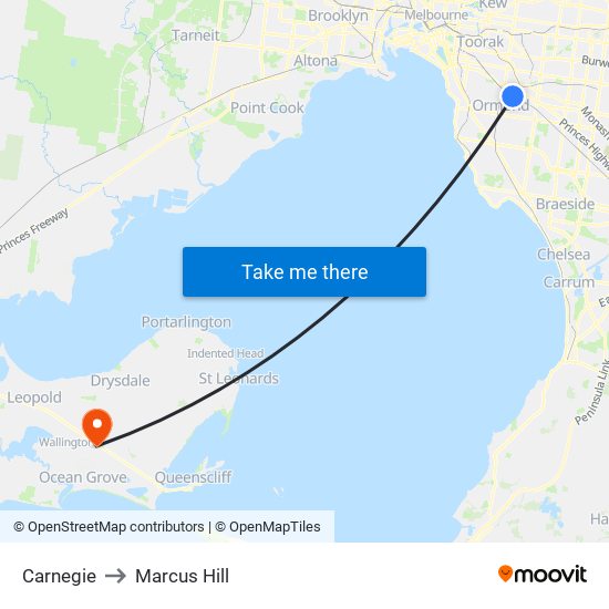 Carnegie to Marcus Hill map