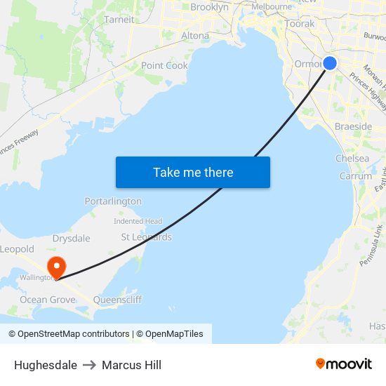 Hughesdale to Marcus Hill map