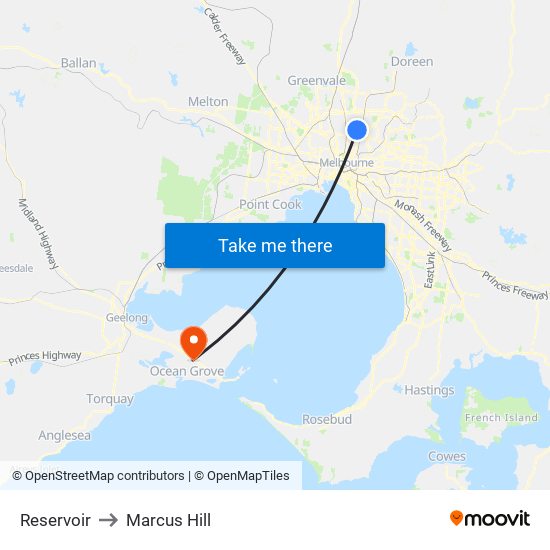 Reservoir to Marcus Hill map