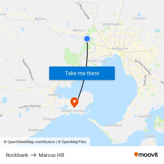 Rockbank to Marcus Hill map