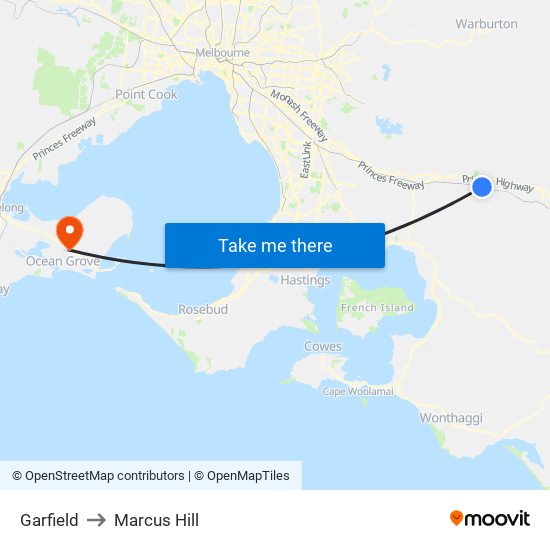 Garfield to Marcus Hill map