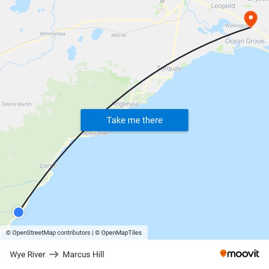 Wye River to Marcus Hill map