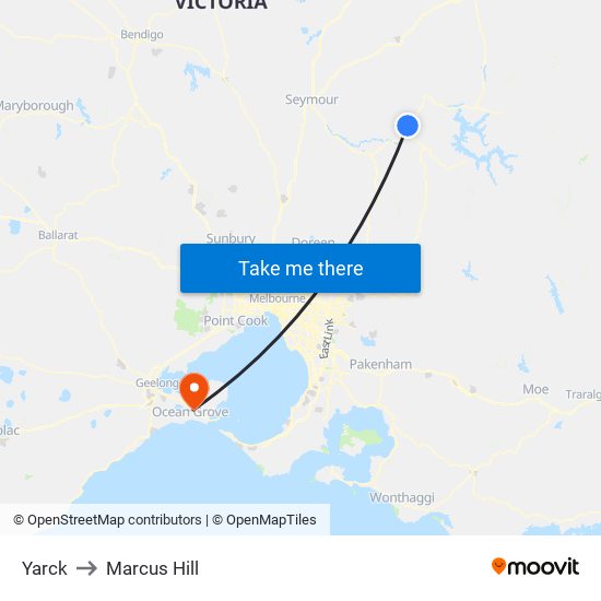Yarck to Marcus Hill map