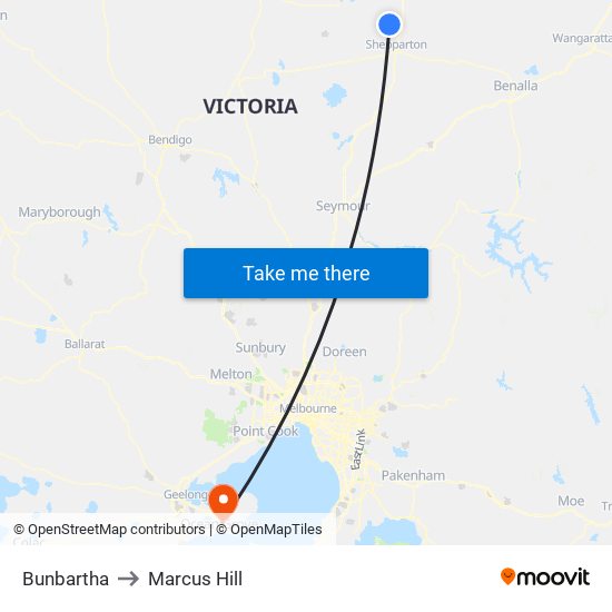 Bunbartha to Marcus Hill map