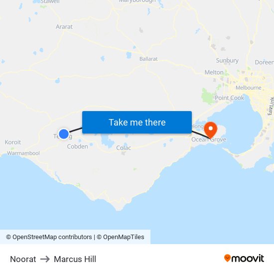 Noorat to Marcus Hill map