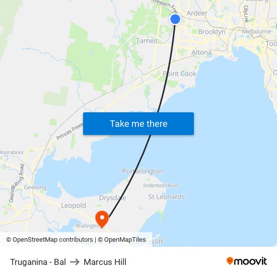 Truganina - Bal to Marcus Hill map