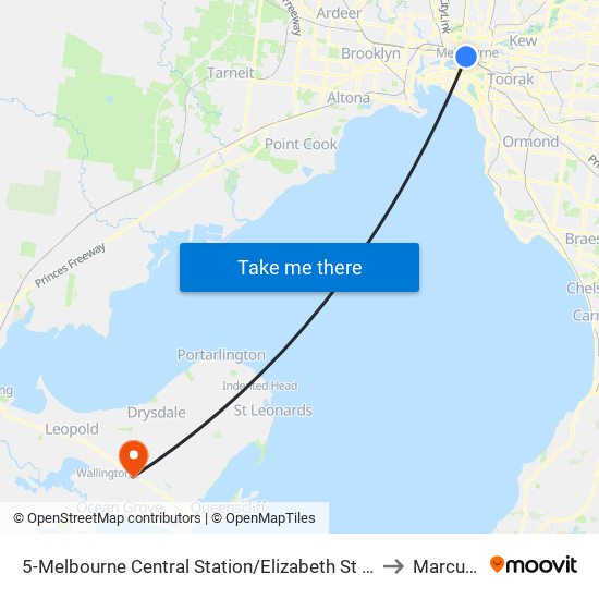 5-Melbourne Central Station/Elizabeth St (Melbourne City) to Marcus Hill map