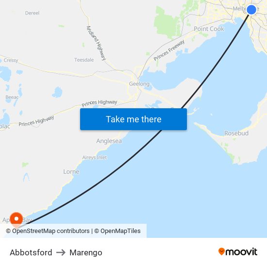 Abbotsford to Marengo map