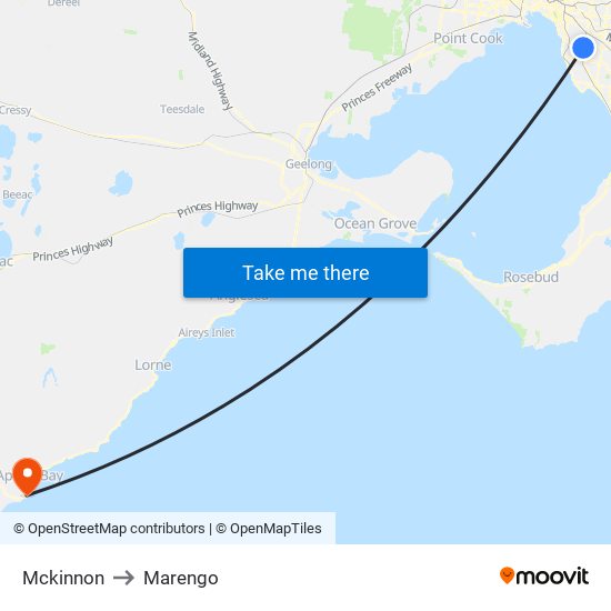 Mckinnon to Marengo map