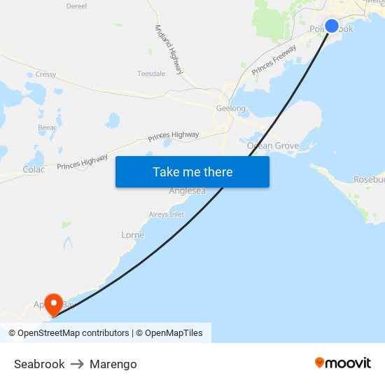 Seabrook to Marengo map