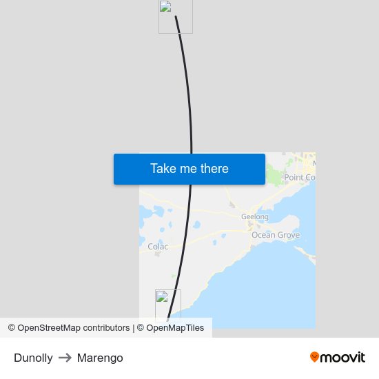 Dunolly to Marengo map