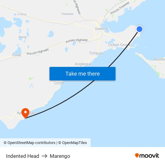 Indented Head to Marengo map