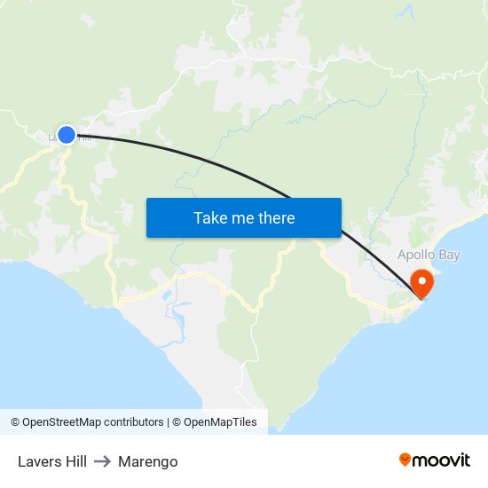 Lavers Hill to Marengo map