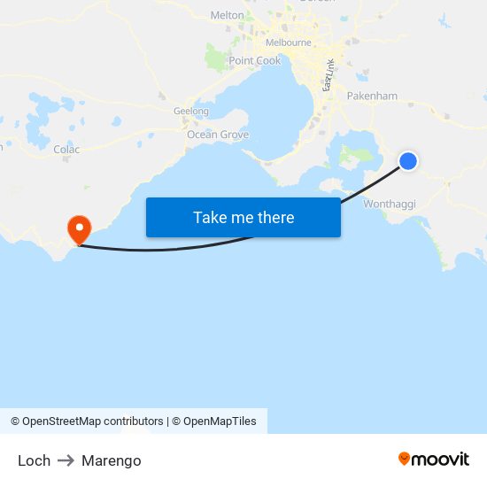 Loch to Marengo map