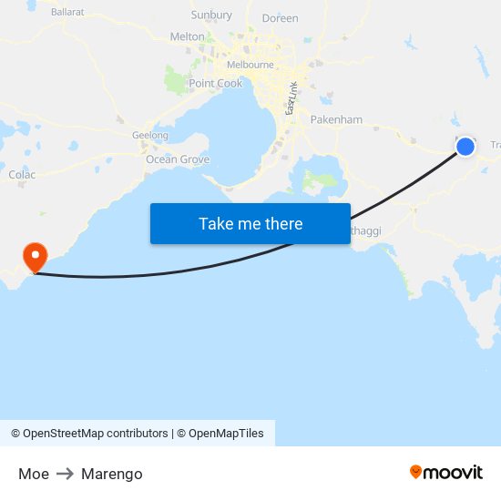 Moe to Marengo map