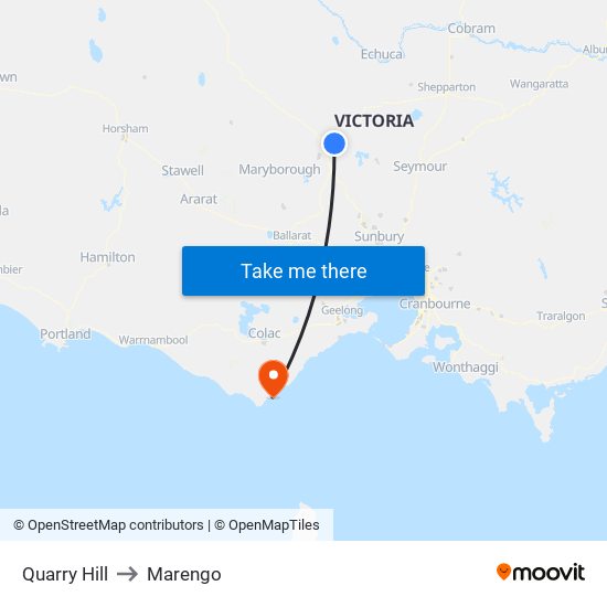 Quarry Hill to Marengo map