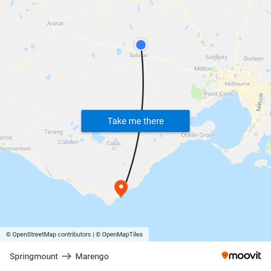 Springmount to Marengo map