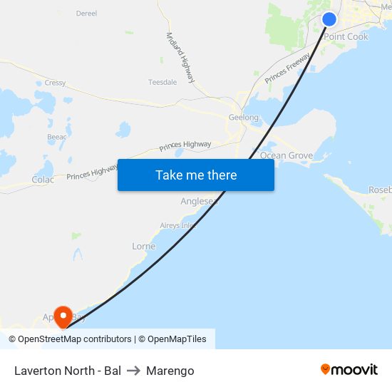 Laverton North - Bal to Marengo map