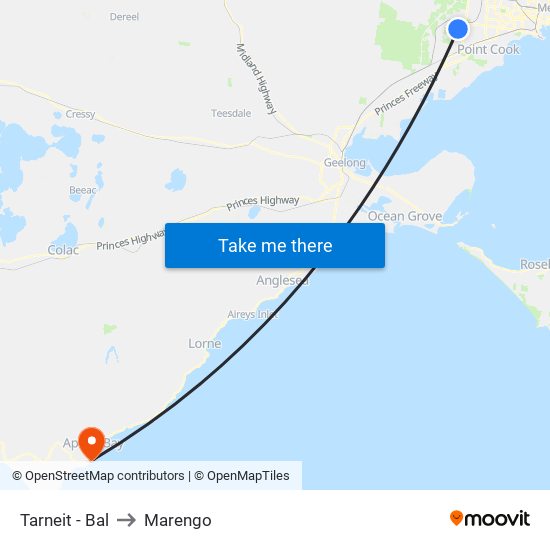 Tarneit - Bal to Marengo map