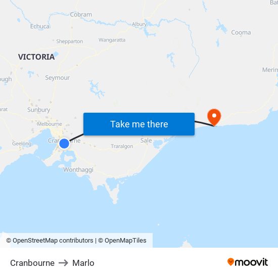 Cranbourne to Marlo map