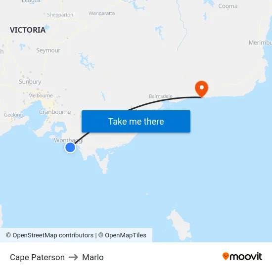 Cape Paterson to Marlo map