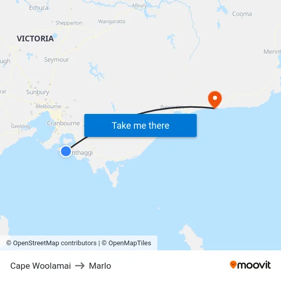 Cape Woolamai to Marlo map