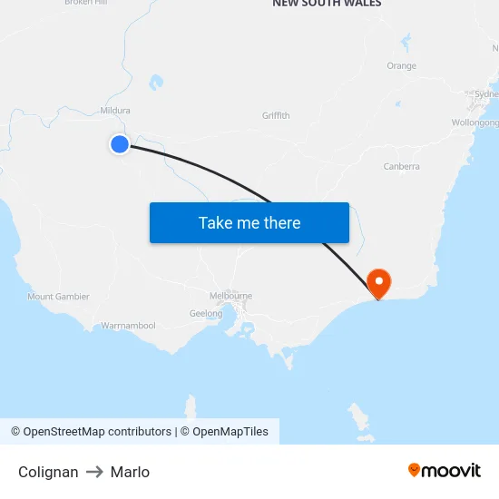 Colignan to Marlo map