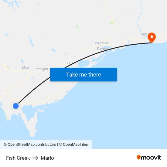 Fish Creek to Marlo map