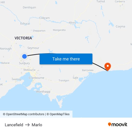 Lancefield to Marlo map