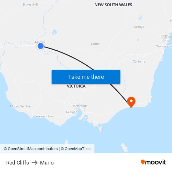 Red Cliffs to Marlo map