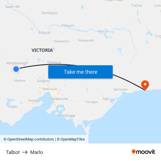 Talbot to Marlo map