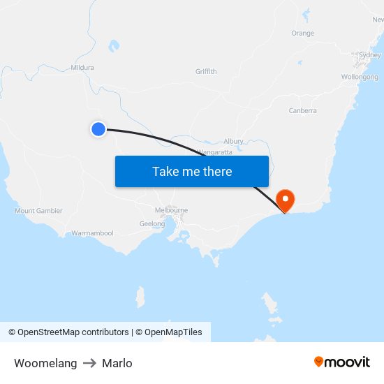 Woomelang to Marlo map