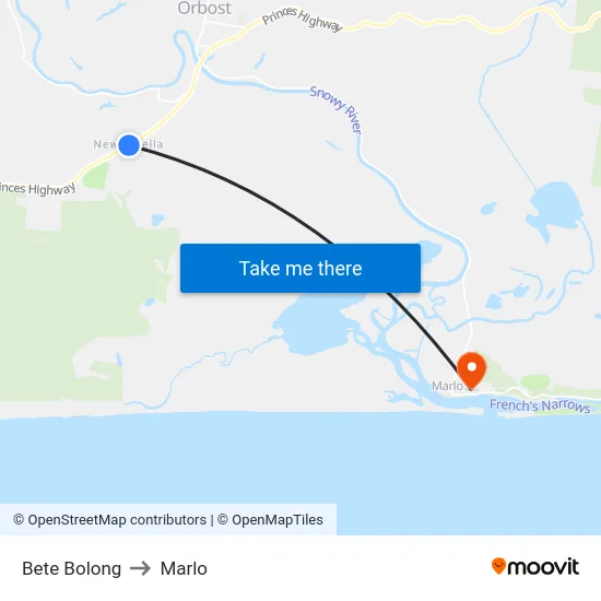 Bete Bolong to Marlo map