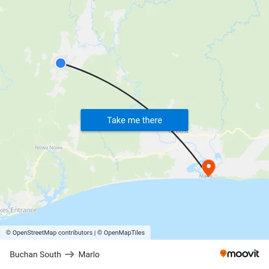 Buchan South to Marlo map