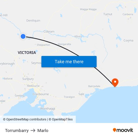 Torrumbarry to Marlo map