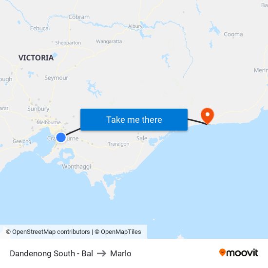 Dandenong South - Bal to Marlo map