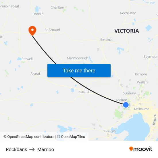 Rockbank to Marnoo map