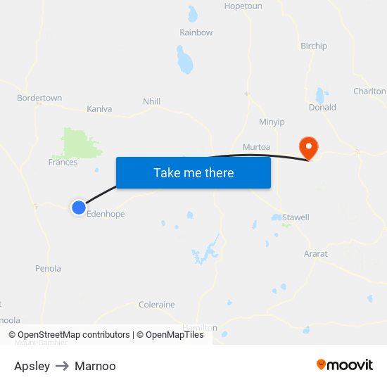 Apsley to Marnoo map