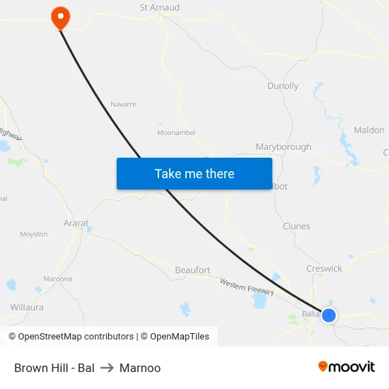Brown Hill - Bal to Marnoo map