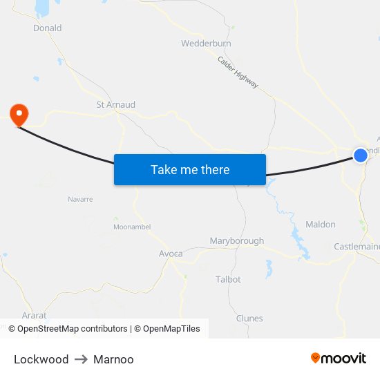 Lockwood to Marnoo map