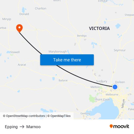 Epping to Marnoo map