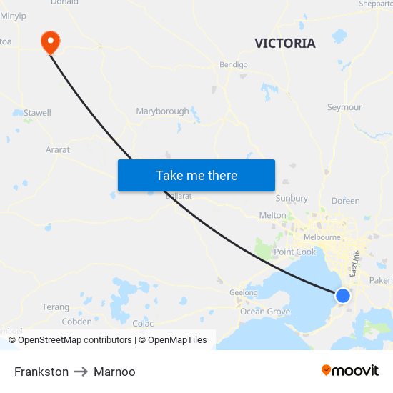 Frankston to Marnoo map