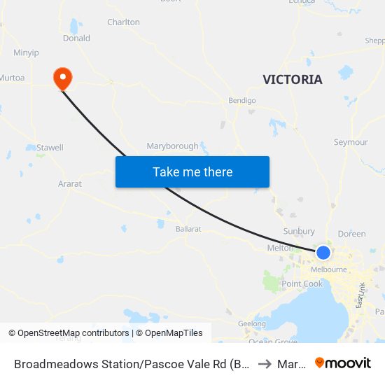 Broadmeadows Station/Pascoe Vale Rd (Broadmeadows) to Marnoo map