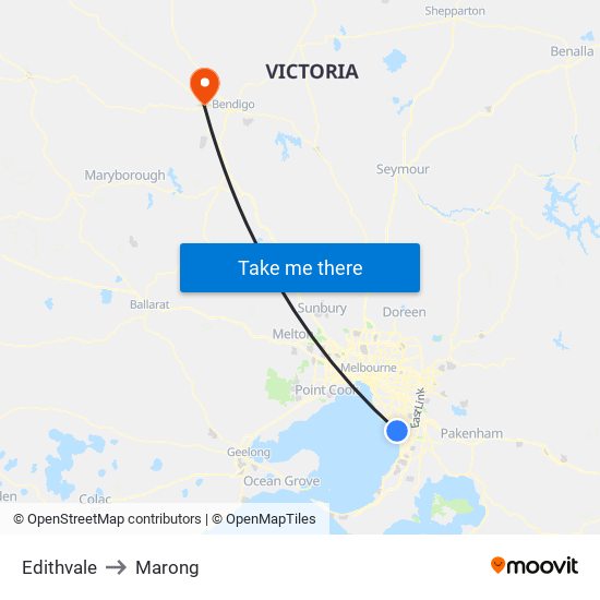 Edithvale to Marong map