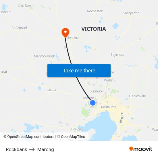 Rockbank to Marong map