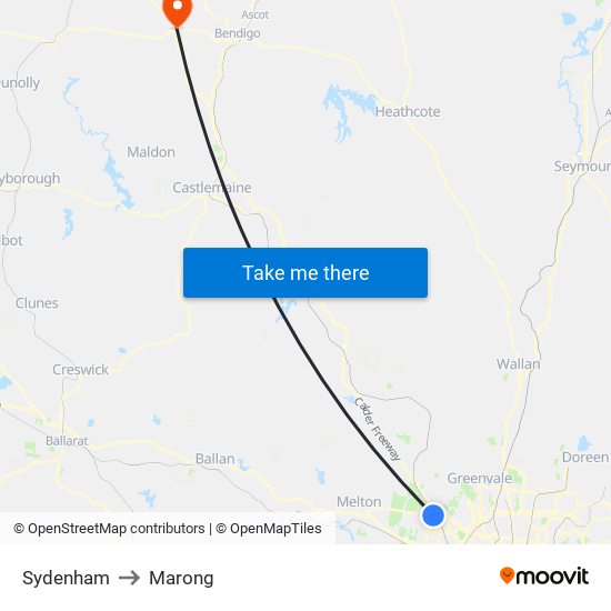 Sydenham to Marong map