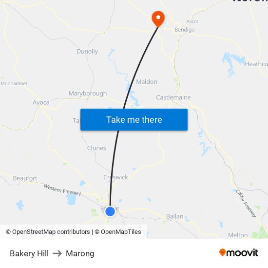 Bakery Hill to Marong map