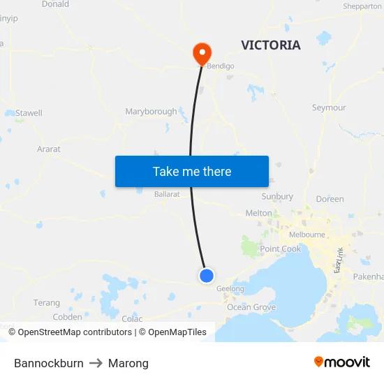 Bannockburn to Marong map